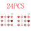 Heart-Shaped Valentine Hanging Ornaments Multicolor 24 Pcs 1