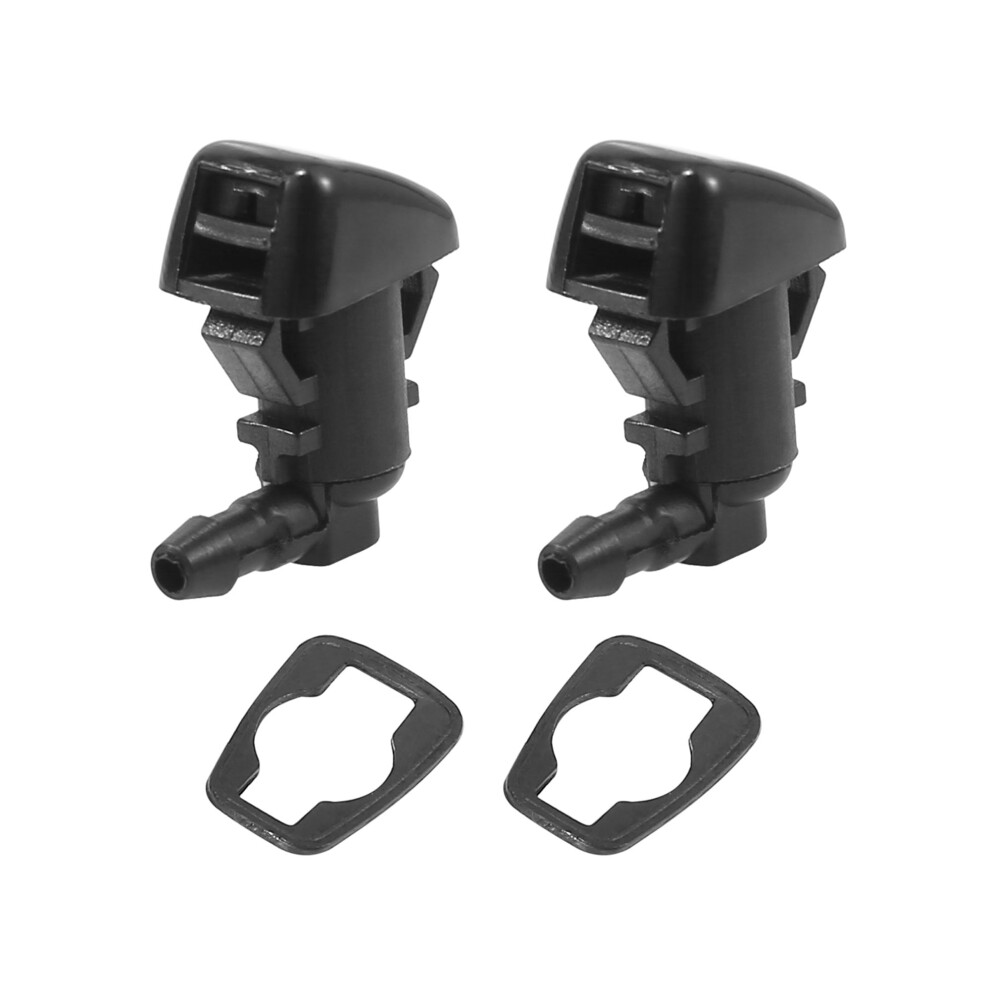 Front Windshield Wiper Nozzles For Lincoln Mkx With Gaskets 2Pcs Black 9101399441748