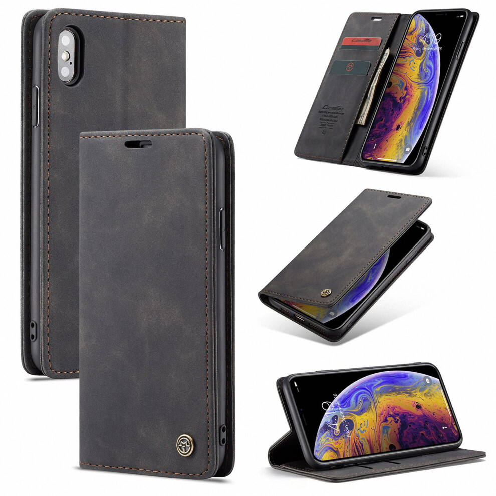 Compatible With Iphone Xs Max Wallet Case Â Shockproof Leather Magnetic Flip Folio Stand Cover, Black 9193271957287