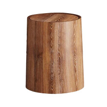 Poubelle de salle de bain imitation bois avec couvercle basculant, poubelle avec couvercle, design rotatif, bac intérieur amovible, poubelle de