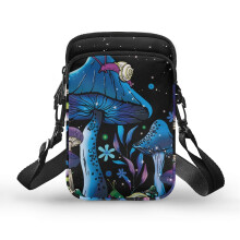 Schultertasche aus Polyester in Pilz-Optik mit Reißverschluss, doppellagig, ideal für den täglichen Gebrauch im Freien