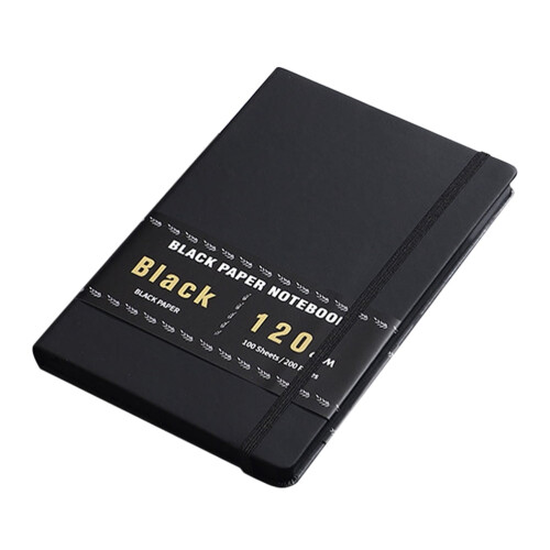 A5 Black Paper Sketchbook Hardcover 100 Sheets