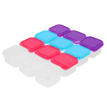 12pcs Small Food Storage Boxes Refrigerator Organizing Boxes Square Spice Boxes