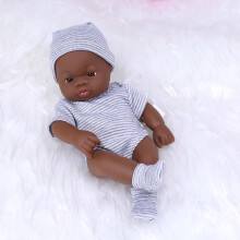Lifelike Black Reborn Baby Doll 7.5" Soft Vinyl Body Sweater
