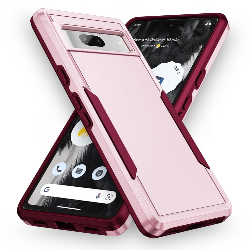 Allytech Google Pixel 7A Case 6.1" Â Heavy Duty Shockproof, Anti-Scratch, Slim Dual-Layer Hybrid Cover Â +Rose, Compatible With Google Pixel Pink 9193271960058