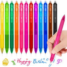 12-Pack Erasable Gel Pens, 0.7mm Fine Point, Retractable, Comfort Grip, 12 Assorted Colors – Compatible with Planners