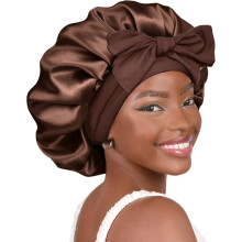 Satin Bonnet Silk Bonnet for Sleeping Double Layer Satin Lined Hair Bonnet with Tie Band for Women Curly Hair