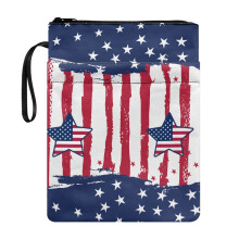 8.66 x 11.42 Polyester Fabric Book Covers - Easy Carry Book Case for Bible or Book, Office American Flag Star Patches