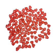 Perline acriliche a forma di cuore, 10 mm, lisce e lucide