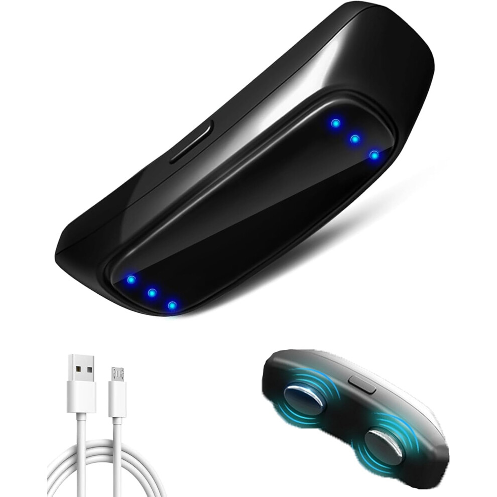 Professional Anti-Snoring Device, Portable Chin-Mounted Snore Stopper with Pulse Feedback, Compatible with All Sleepers