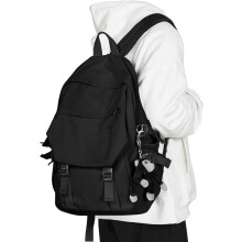 Lichtgewicht laptoprugzak van 15,6 inch voor studenten, waterdichte schooltas voor school en reizen, ideaal cadeau voor vrienden en familie, zwart