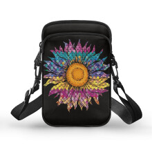 Rainbow Sunburst Double Deck Crossbody Mała torba na ramię, stylowy poliester do podróży na świeżym powietrzu