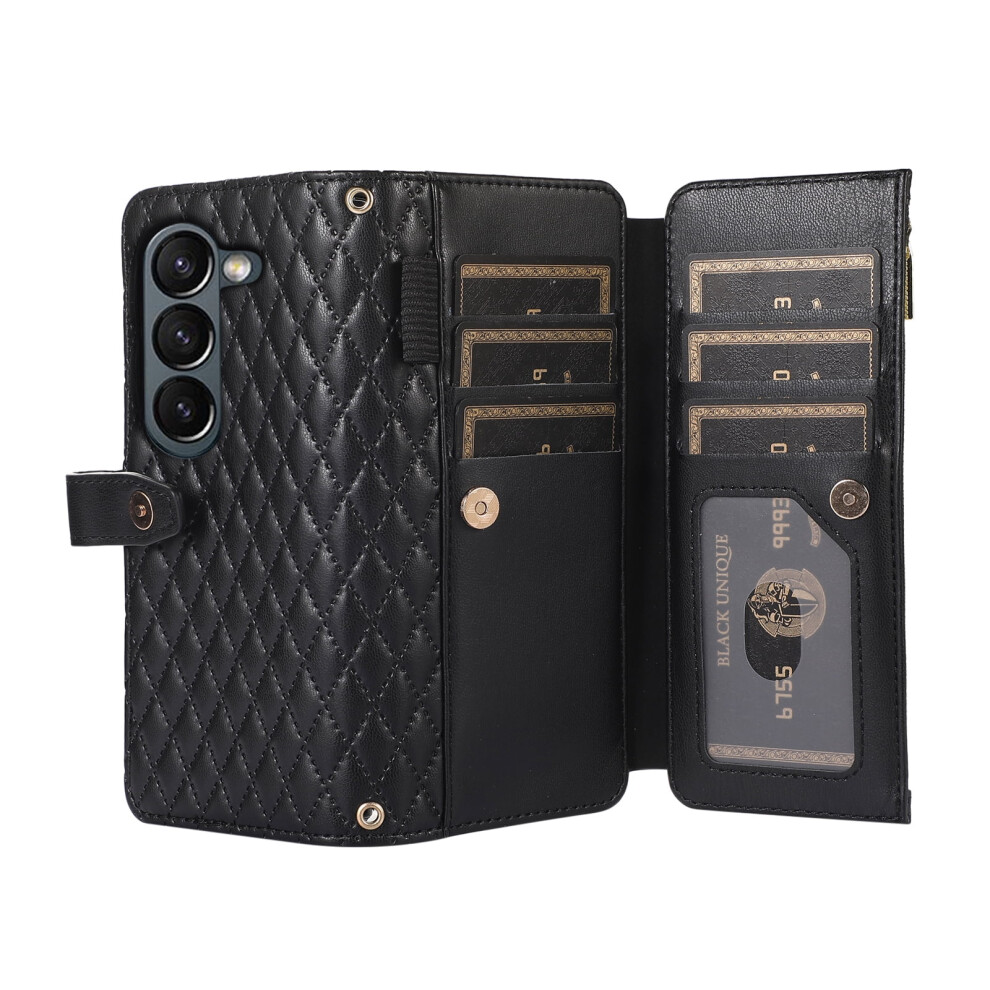 Tech Circle Wallet Case For Samsung Galaxy Z Fold5 – Kickstand, 9 Card Slots, S Pen Holder, Shoulder Strap & Lanyard, Full Protection – Black 9341593608565