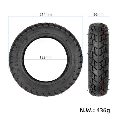 Pneu sem câmara para uso off-road de 8,5 polegadas (8 1/2 x 2 polegadas, 50-134) para scooters VSETT9 e 9+/ZERO9. Peça de reposição durável para