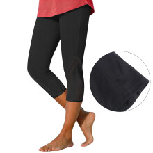 Capri Leggings for Women Black Mesh Design Knee-Length