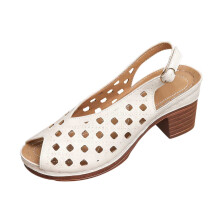Women's Casual Sandals PU Hollow-Out Slip-On with Thick