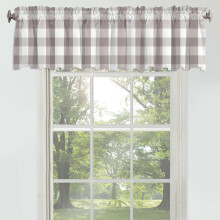 Buffalo Check Valance 54x18 Inch Khaki White Plaid Rod