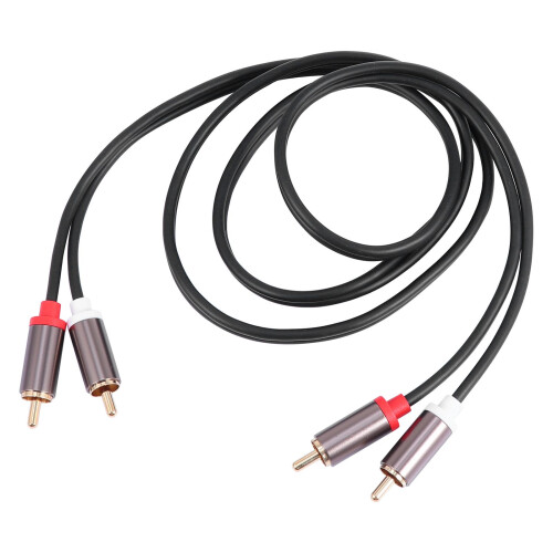 2Stk Robustes 2 Auf 2 Kabel PVC Audioadapter Schwarz 1