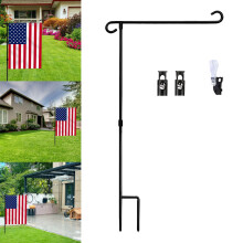 Support pour drapeau de jardin avec butée et pince – Résistant aux intempéries, compatible avec les drapeaux de jardin standard, décoration