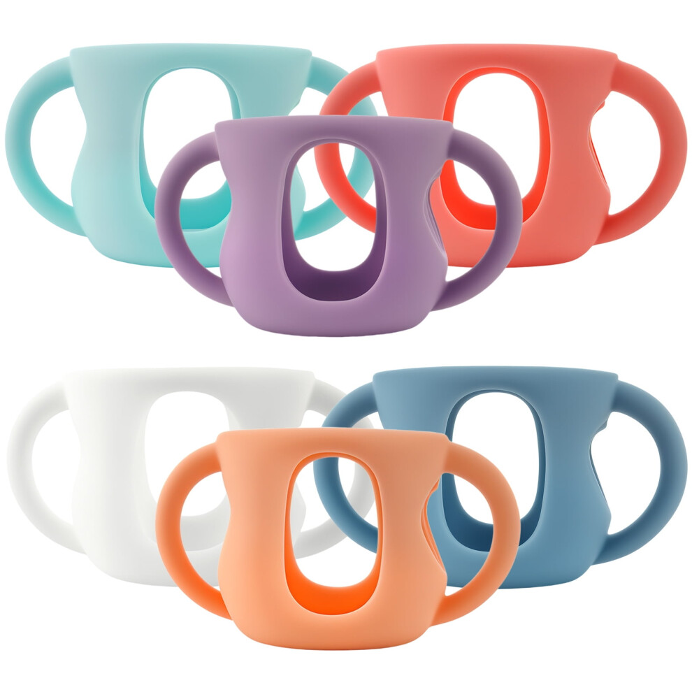 6Pcs Silicone Baby Bottle Sleeves with Handle, Anti-Slip & Heat-Resistant, Compatible with Avent 120ml