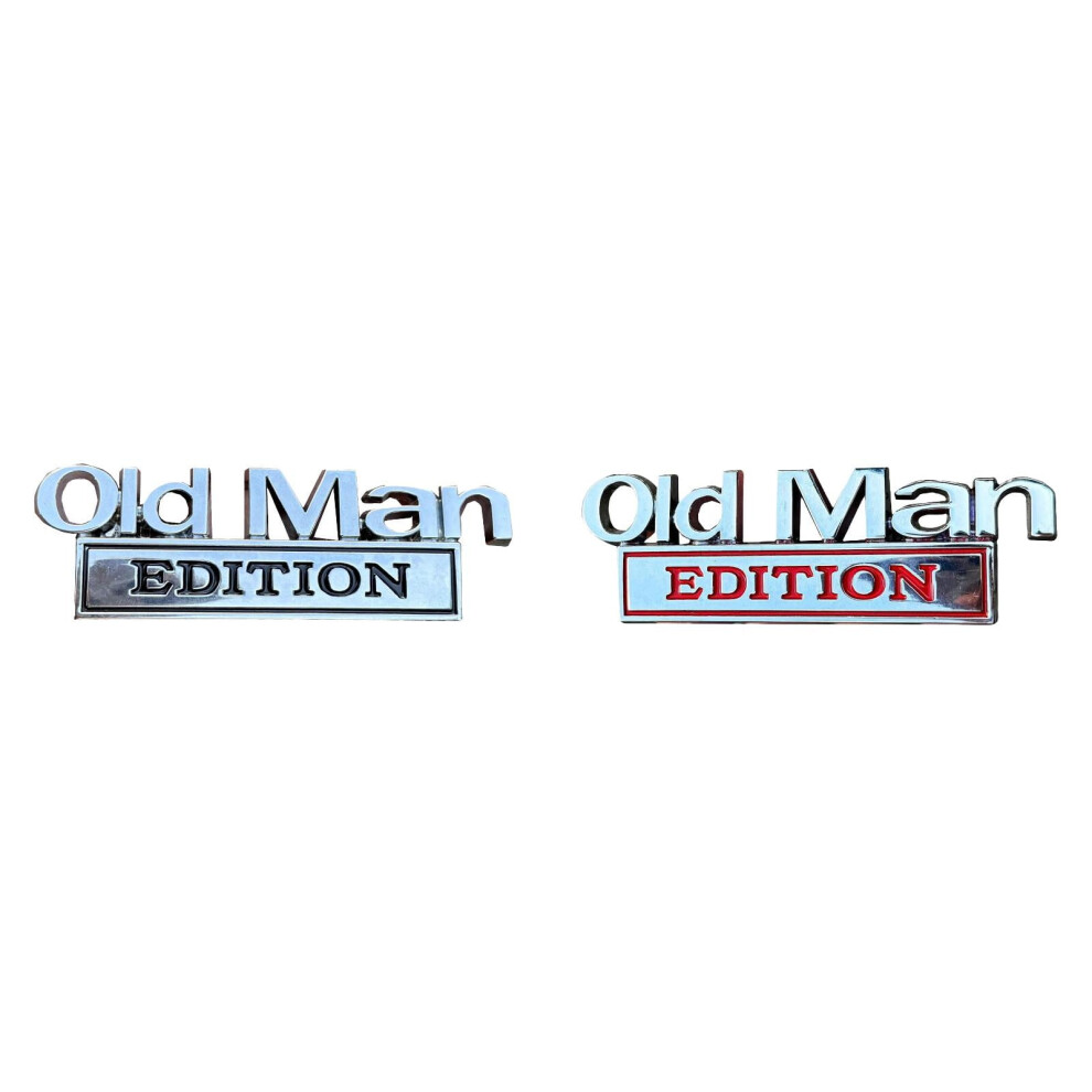 Old Man Edition Metal Car Emblem Stickers Â 4/3/2/1Pcs, Compatible With Cars, Motorcycle, Truck, Suv Bumper Decals 9341593610261
