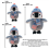 Gorro de punto con bufanda de pingüino de peluche con peso 6