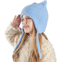 Kids Beanie Hat for Winter with Earfalp Children Cute Cat Ears Toddler Girls Boys Warm Wool Knit Ear Flap Cap