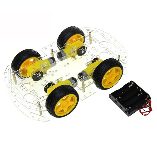 Acrylic Double 4WD Smart Robot Car Chassis Kit 1