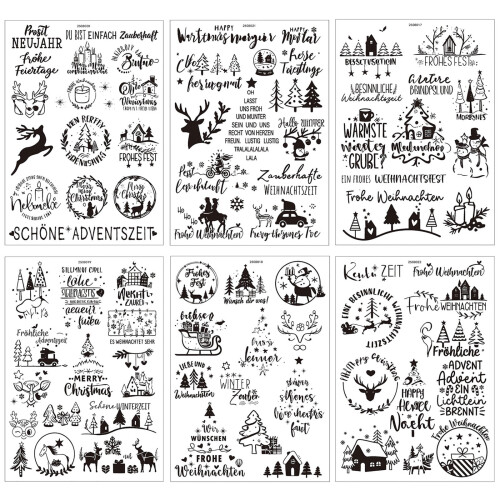 Christmas Candle Water Transfer Stickers 3/2/1PCS
