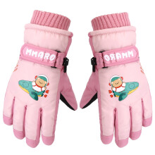 Childrens Winter Gloves Fleece, Pink Teen S Warm Gloves, Fleece Lined Thickened Winter Play Gloves, Snow & Cold Protection, 1 Pair