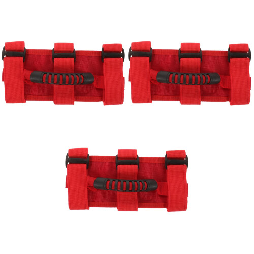 3Stk Roter Auto Dachgriff Polyester Stark Vielseitig 1