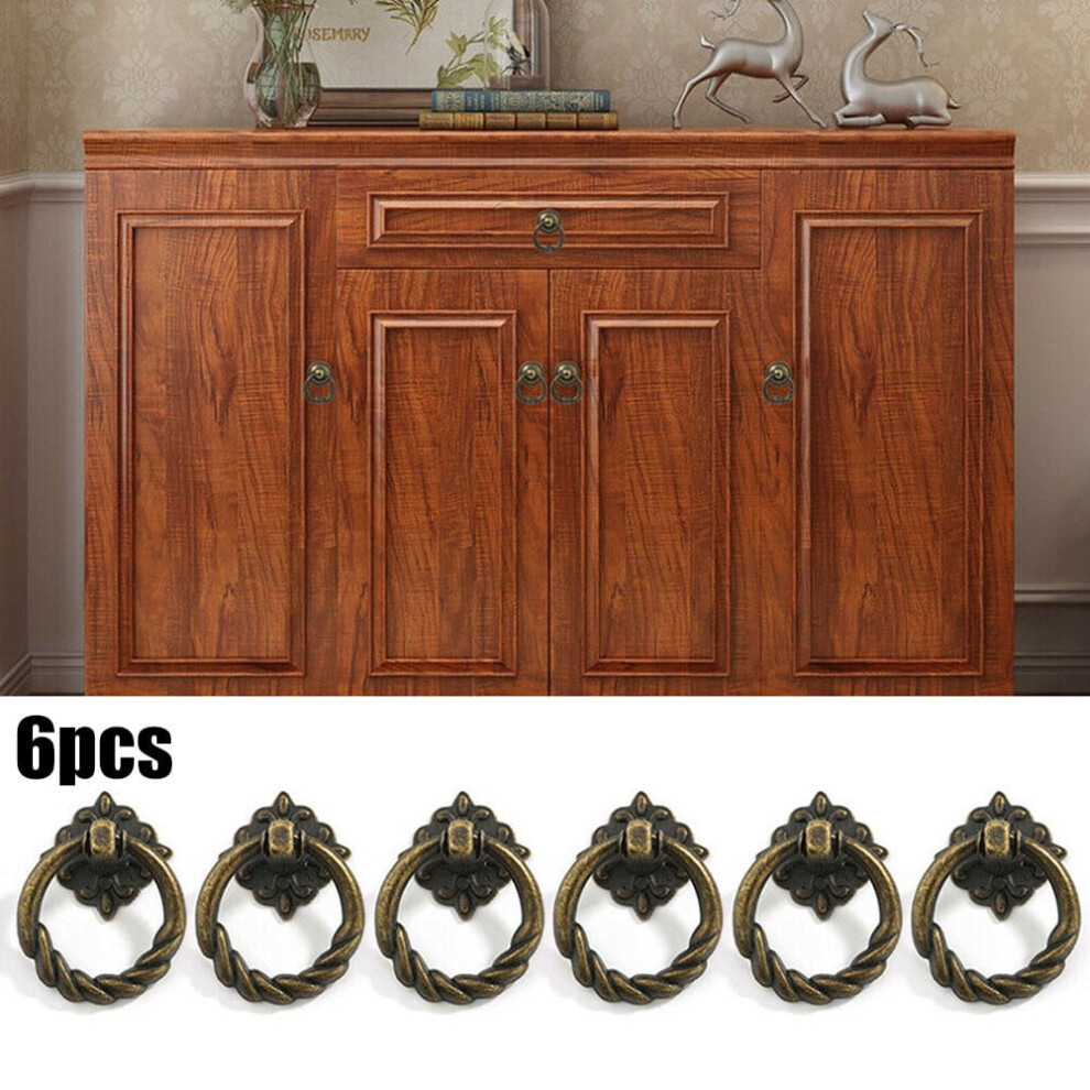 Furniture Hardware Accessory Vintage Ring Drawer Wardrobe Cabinet Knobs Dresser Cupboard Handles Knob Retro Door Decoration 9341593610070