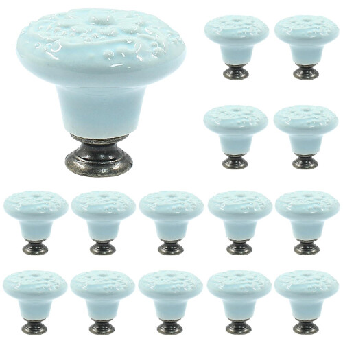Ceramic Knobs Sky Blue 34mm 10 pcs
