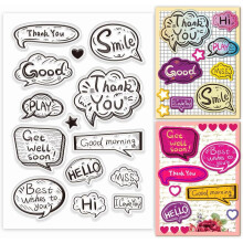 Doodle Text Clear Stamps PVC Plastic Transparent Stamps Craft Stamps Greeting Card Stamps Seal Stamps DIY
