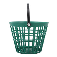 Golf Ball Bucket with Handle - Durable Nylon Plastic Green Holds 25 Golf Balls