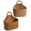 2 Pcs Wicker Basket Rack Pastoral Handmade Plastic Woven Wall-mounted Storage 1