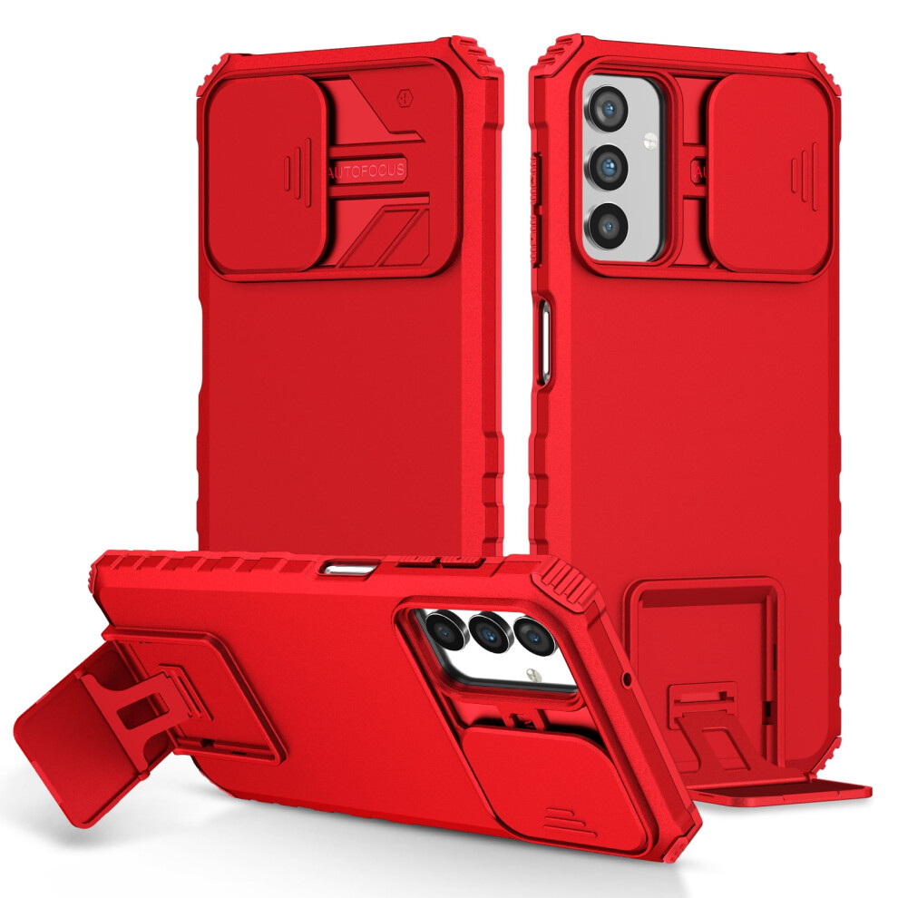 Samsung Galaxy A14 5G Case With Slide Cover, Camera Protector, Slim Shockproof Rugged Cover & Built-In Kickstand Â Red 9341593606417