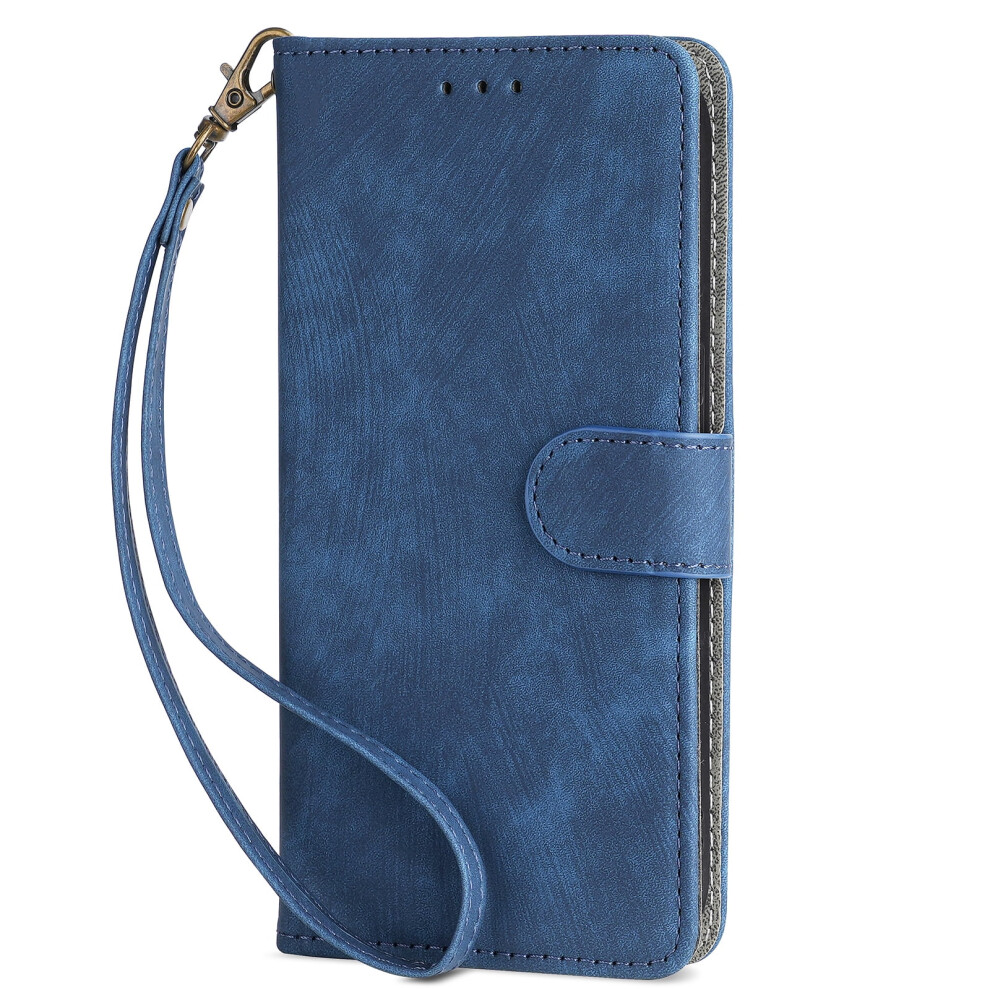 Samsung Galaxy S25 Case Wallet With Rfid Blocking, Matte Pu Leather Folio Flip Stand & Wrist Strap Â Blue 9152228653948