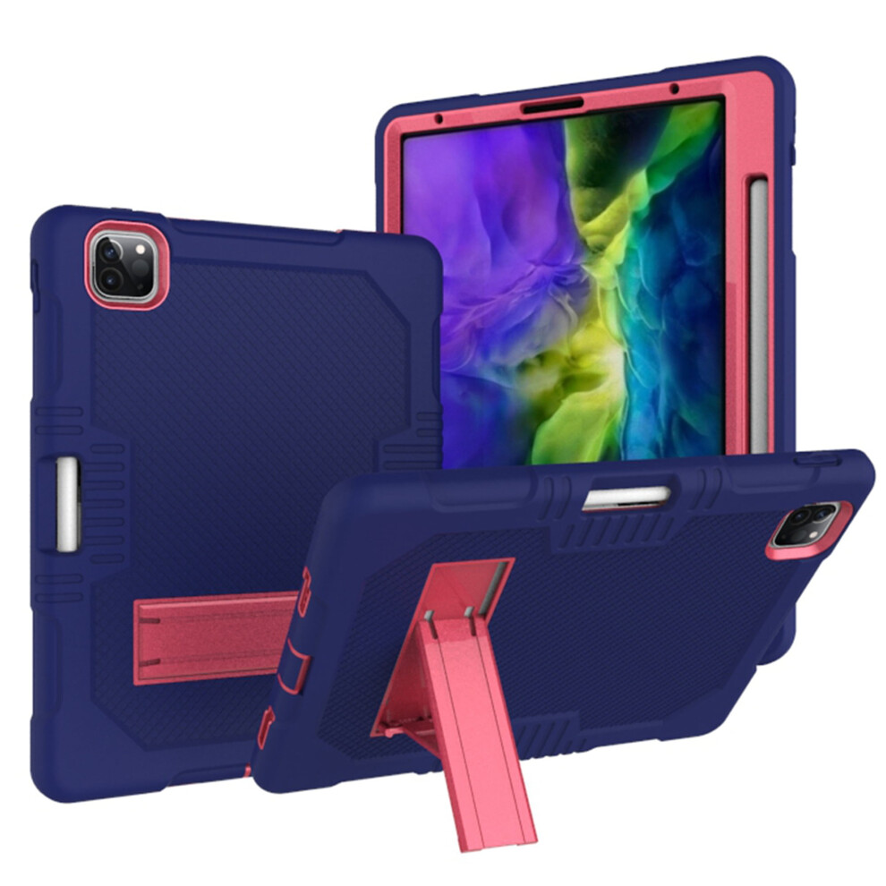 Compatible With Ipad Pro 11 Inch 2Nd Gen 2020 Case Â Rugged Drop-Proof With Pencil Holder, Kickstand & Shockproof Protection, Navy+Rose 9341593606615