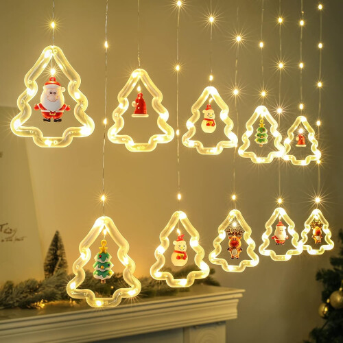 Christmas tree window lights warm white USB string 2m