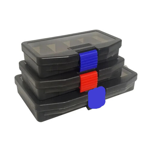 Fishing Tackle Storage Box Grey Plastic 3PCS