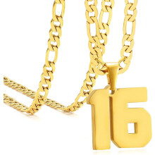 Stainless Steel Jersey Number Necklace for Men