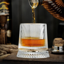 Crystal Spinning Whiskey Glass with Base