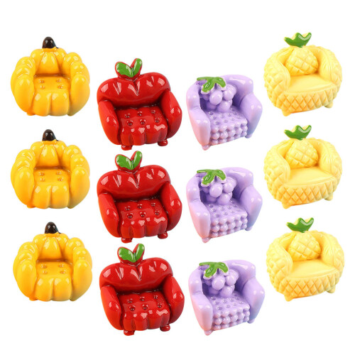 36Pièces Mini Canapés Fruit Résine Décorations Créatives Multicolores 2