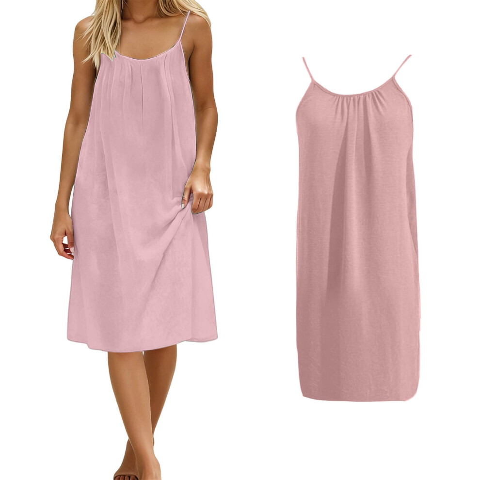 Women Casual Summer Dress Sleeveless Open Back Dress for Women Mid-Length Spaghetti Strap Maxi Dress Pink Summer Dress Beach Maxi Dress-image-OPC-PSBYNSB-NEW