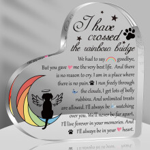 Pet Memorial Rainbow Bridge Acrylic Keepsake – Sympathy Gift for Dog/Cat Loss, Compatible with Pet Lovers