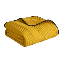 Cotton Warm Blanket, Lightweight Queen Size Quilt, Soft Modern Summer Blanket, Machine Washable, Solid Yellow (150x200cm)