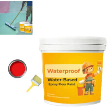 Waterproof Water-Based Epoxy Floor Paint, 300g Concrete And Garage Floor Paint with Tool, Quick-Dry Anti-Slip Water-Based Floor Paint red2PCS