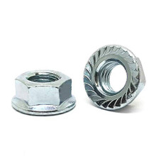 (400 Pieces) 1/4"-28 Case Hard Steel Serrated Hex Flange Lock Nuts Zinc