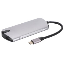 Multiport Adapter4In1USBC Docking Station With HDMI VGA USB3.0PD Splitter Super Speed Data Transfer4K30HZ Video Output Aluminum Alloy Build
